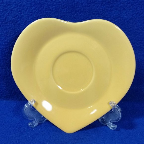 Vintage Mary Kay Yellow Heart Shaped Tea Cup and Saucer 1980's Consultant Gift - Picture 6 of 10